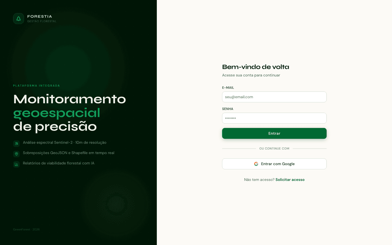 Tela inicial de ForestIA